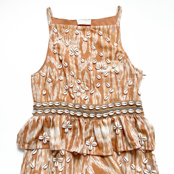 Ulla Johnson Valory Sea Shell Embroidered Ruffled Midi Dress Size 8 - Picture 5 of 13